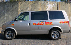 Mid Island Taxi Corp's Gray van